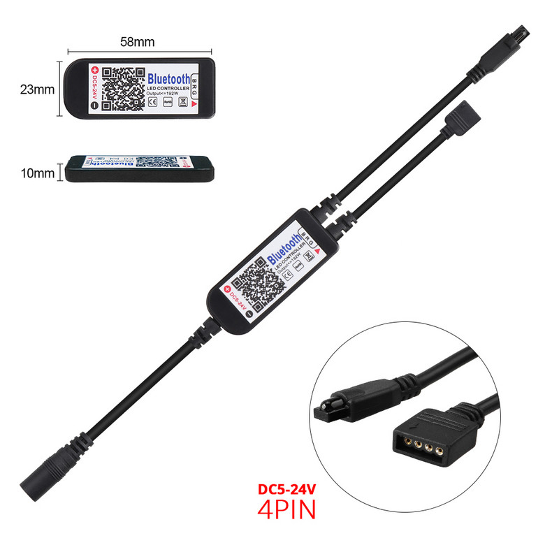 RGB RGBW Bluetooth LED vezérlő USB / 24 gombos / 40 gombos IR távirányító / APP vezérlés RGB / RGBW / RGBWW LED szalagfényhez