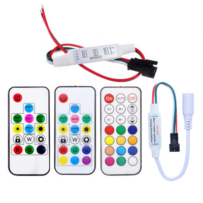 WS2811 WS2812B Led Pixels Strip Light Controller DC MINI 3Keys RF 14key 17key 21keys RGB Tape Remote Controller DC5-24V