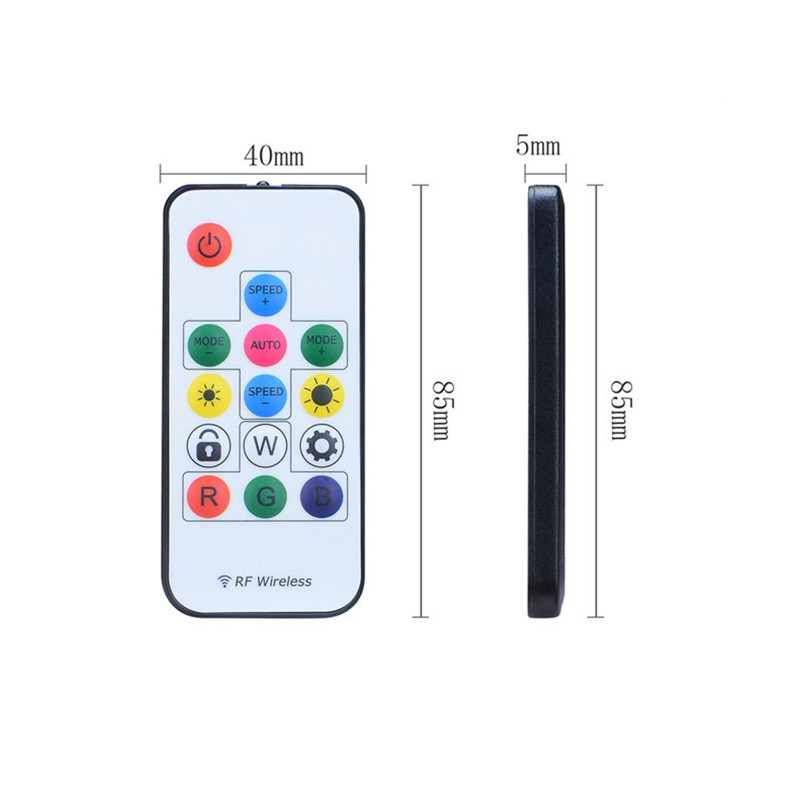 WS2811 WS2812B LED-pikslite ribavalgustuse kontroller DC MINI 3-klahviga RF 14-klahviga 17-klahviga 21-klahviga RGB LED-lindiga kaugjuhtimispult DC5-24V