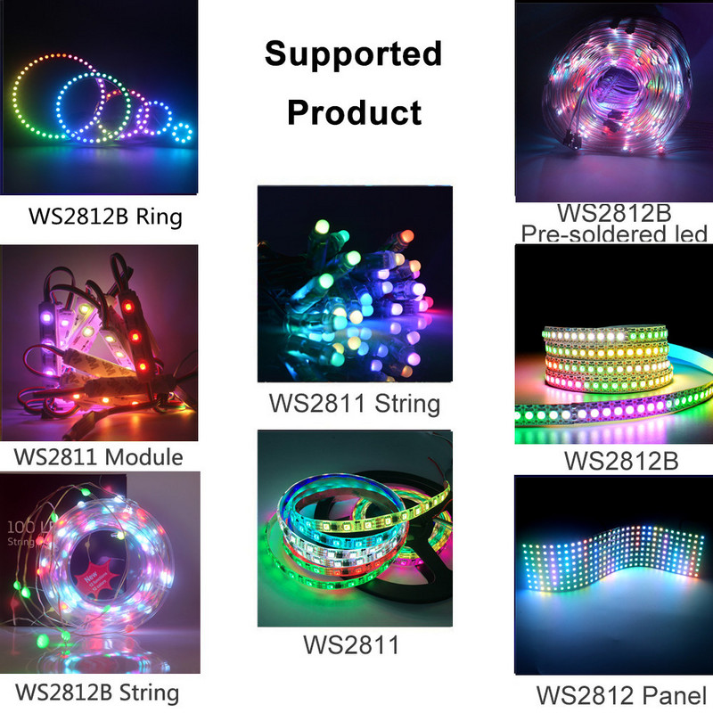 WS2811 WS2812B LED-pikslite ribavalgustuse kontroller DC MINI 3-klahviga RF 14-klahviga 17-klahviga 21-klahviga RGB LED-lindiga kaugjuhtimispult DC5-24V