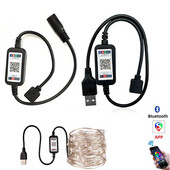 Bandă de lumină LED Controler RGB fără fir compatibil Bluetooth pentru control APP DC USB 5V - 24V Muzică 5050 Bandă luminoasă colorată