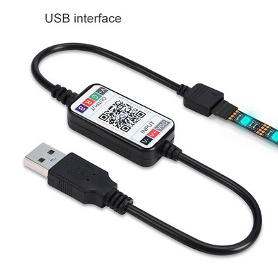 Bandă de lumină LED Controler RGB fără fir compatibil Bluetooth pentru control APP DC USB 5V - 24V Muzică 5050 Bandă luminoasă colorată