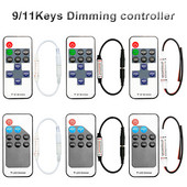 9/11 Keys Mini Wireless RF kaugjuhtimispuldi dimmer Reguleerige heledust 5050/3528/5730/3014 ühevärvilise ribavalgustuse jaoks DC5-24V