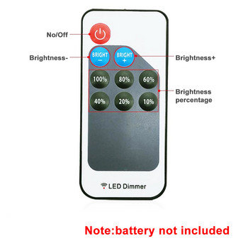 9/11 Keys Mini Wireless RF Remote Controller Dimmer Adjust Brightness For 5050/3528/5730/3014 Μονόχρωμος Φωτισμός λωρίδας DC5-24V