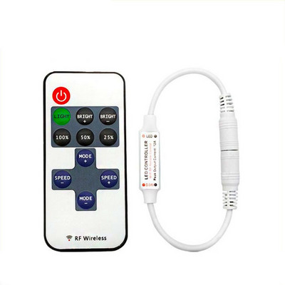 9/11 Keys Mini Wireless RF kaugjuhtimispuldi dimmer Reguleerige heledust 5050/3528/5730/3014 ühevärvilise ribavalgustuse jaoks DC5-24V