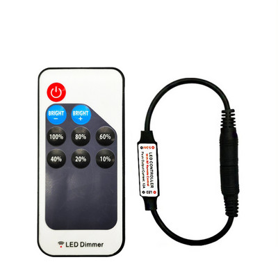 9/11 Keys Mini Wireless RF kaugjuhtimispuldi dimmer Reguleerige heledust 5050/3528/5730/3014 ühevärvilise ribavalgustuse jaoks DC5-24V