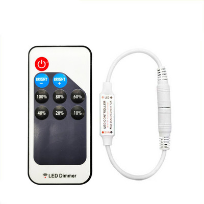 9/11 Keys Mini Wireless RF kaugjuhtimispuldi dimmer Reguleerige heledust 5050/3528/5730/3014 ühevärvilise ribavalgustuse jaoks DC5-24V