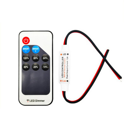 9/11 Keys Mini Wireless RF kaugjuhtimispuldi dimmer Reguleerige heledust 5050/3528/5730/3014 ühevärvilise ribavalgustuse jaoks DC5-24V