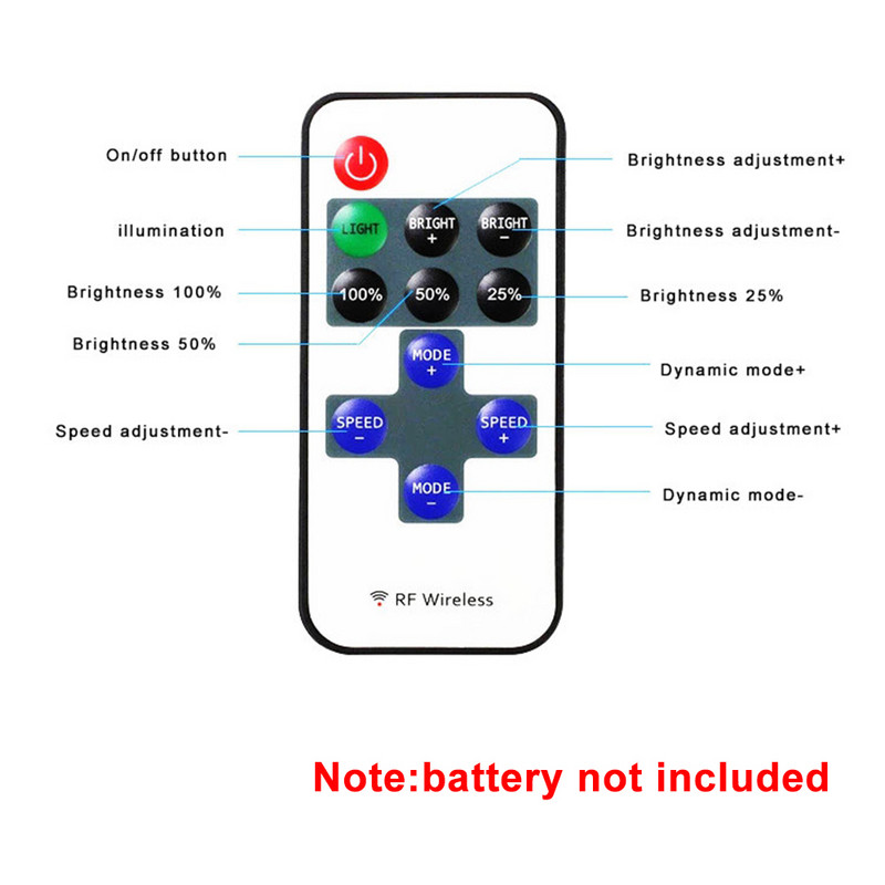 9/11 Keys Mini Wireless RF kaugjuhtimispuldi dimmer Reguleerige heledust 5050/3528/5730/3014 ühevärvilise ribavalgustuse jaoks DC5-24V