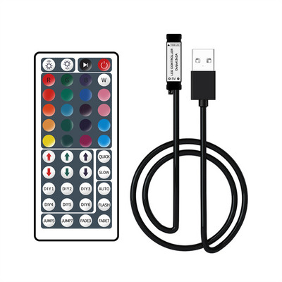 RGB valdiklis 5 V USB LED juostelės valdiklis Belaidis nuotolinio valdymo pulto juostos apšvietimas 3 24 44 klavišų pritemdymas, skirtas 5050 2835 LED lempos juostai