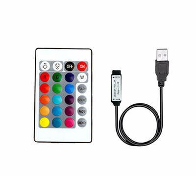 RGB valdiklis 5 V USB LED juostelės valdiklis Belaidis nuotolinio valdymo pulto juostos apšvietimas 3 24 44 klavišų pritemdymas, skirtas 5050 2835 LED lempos juostai
