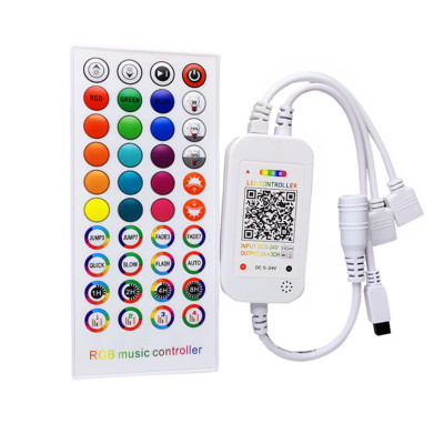 Bluetoothi muusikakontroller DC5-24 V mikrofoni helianduri ajastus 40 klahviga IR-kaugjuhtimine juhtmeta APP-juhtimine 3528 5050 RGB LED-riba jaoks
