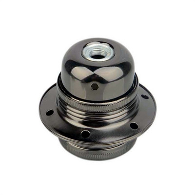 Σιδερένιο κεραμικό σιδερένιο κάλυμμα βάσης με πρίζα κεραμικής και πορσελάνης E27 βάση φωτιστικού με σκίαστρο με βάση 3 οπών