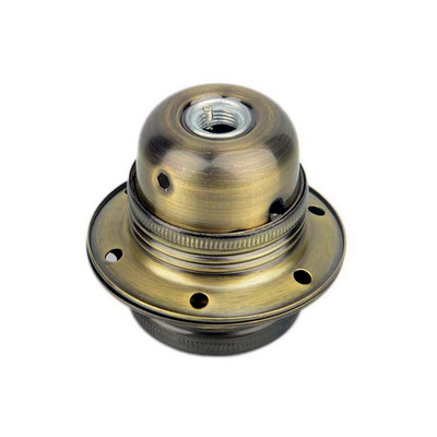 Σιδερένιο κεραμικό σιδερένιο κάλυμμα βάσης με πρίζα κεραμικής και πορσελάνης E27 βάση φωτιστικού με σκίαστρο με βάση 3 οπών