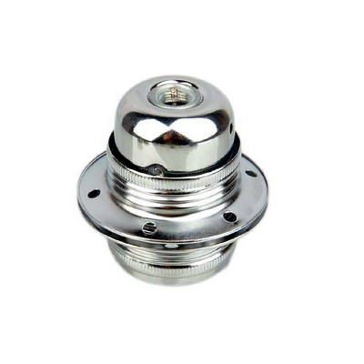 Σιδερένιο κεραμικό σιδερένιο κάλυμμα βάσης με πρίζα κεραμικής και πορσελάνης E27 βάση φωτιστικού με σκίαστρο με βάση 3 οπών