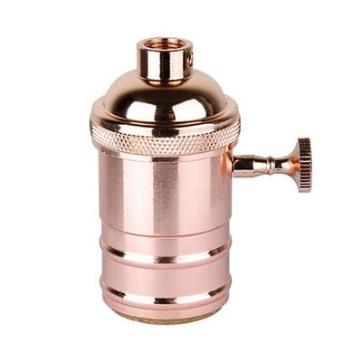 Messingist ripatsiga paigaldatav lambipesa Vintage vasest lambipesa E27 valgustipesa lambipesa vasest retrovalgusti