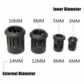 5-50 τμχ Μαύρο Πλαστικό 3mm 5mm 8mm 10mm Λάμπα LED Δίοδος Βάση Μαύρο κλιπ Bezel Socket Βάση Χρήσιμη βάση LED Διόδου Μαύρο κλιπ