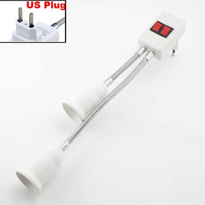 Convertor de extensie flexibil E27 Bec de lumină LED Adaptator de extindere Soclu Priză de perete Suport bază lămpii Soclu cu șurub Priză UE SUA