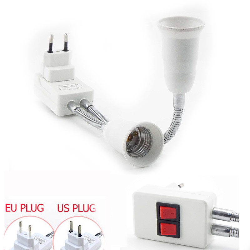Convertor de extensie flexibil E27 Bec de lumină LED Adaptator de extindere Soclu Priză de perete Suport bază lămpii Soclu cu șurub Priză UE SUA