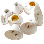 10 vnt. / siunta E14/E27 lizdas baltas stačiakampis korpusas E14/E27 lempos laikiklis skirtas LED šviesai, ne didesnis nei AC250V 60W