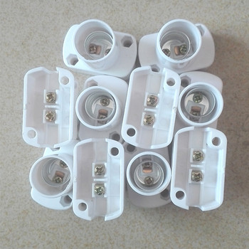 10 бр./лот E14/E27 Цокъл Бяла правоъгълна обвивка E14/E27 Поставка за лампа за LED светлина, не по-голяма от AC250V 60W