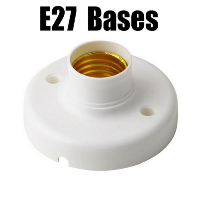 10 vnt. / siunta E14/E27 lizdas baltas stačiakampis korpusas E14/E27 lempos laikiklis skirtas LED šviesai, ne didesnis nei AC250V 60W