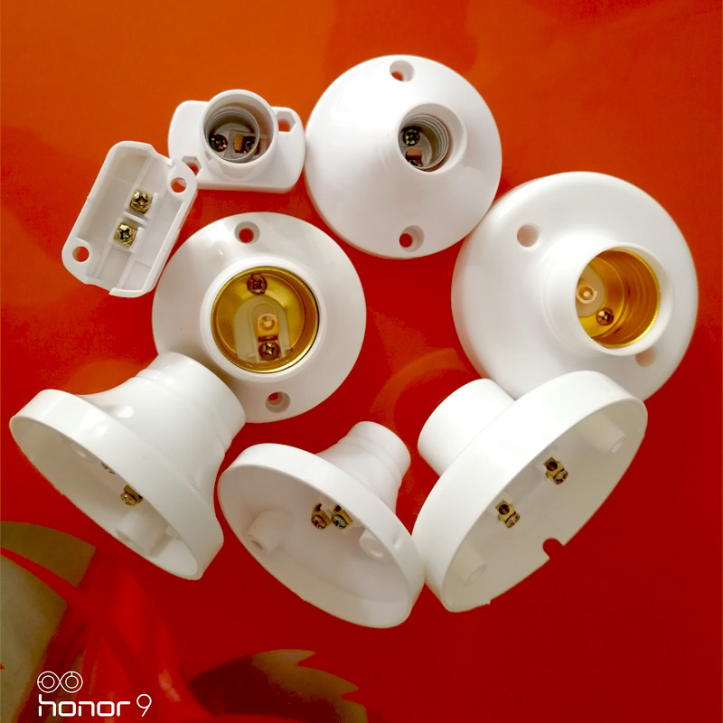 10 vnt. / siunta E14/E27 lizdas baltas stačiakampis korpusas E14/E27 lempos laikiklis skirtas LED šviesai, ne didesnis nei AC250V 60W