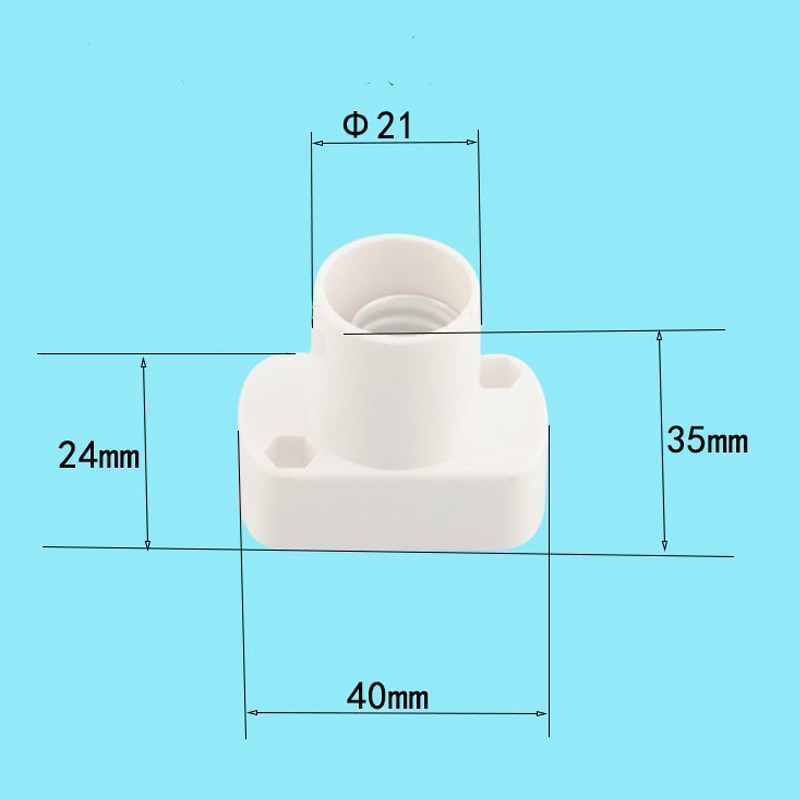 10 vnt. / siunta E14/E27 lizdas baltas stačiakampis korpusas E14/E27 lempos laikiklis skirtas LED šviesai, ne didesnis nei AC250V 60W