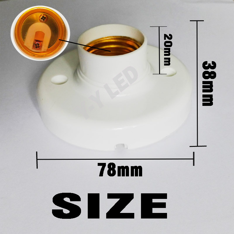 10 vnt. / siunta E14/E27 lizdas baltas stačiakampis korpusas E14/E27 lempos laikiklis skirtas LED šviesai, ne didesnis nei AC250V 60W