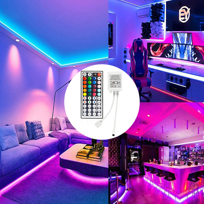 Controler LED RGB 44 de taste Telecomandă fără fir cu 4 pini IR pentru DC5-24V RGB 3528 5050 Flexibil LED bandă de lumină Dimmer acasă