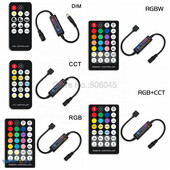 RF14 17 21 28 Key Mini LED Light Strip Controller για 5050 DIM RGB RGBW RGBCCT 4pin 5pin 6pin LED Lights Tape Controller DC5-24V