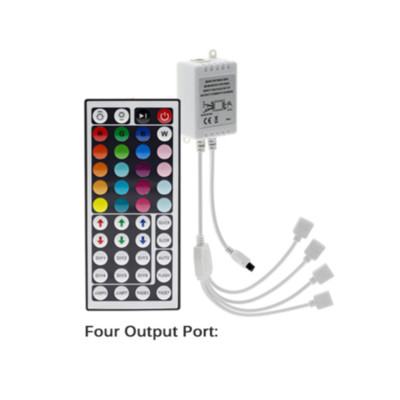 RGB kontrolieris 12V reostata kontrolieris LED sloksne 44 taustiņu LED tālvadības IR universāls 4 kontaktu savienotājs 5050 elastīgai gaismas lentei rgb