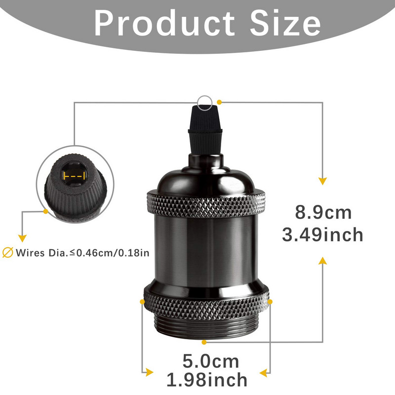 Lampă de suspendare retro cu bază Edison vintage E26 E27 Bec cu șurub din carcasă de aluminiu pentru coridor de casă, studio, lămpi suspendate pentru dormitor