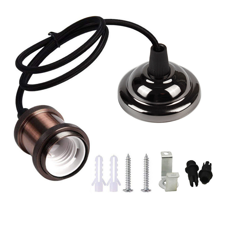 Lampă de suspendare retro cu bază Edison vintage E26 E27 Bec cu șurub din carcasă de aluminiu pentru coridor de casă, studio, lămpi suspendate pentru dormitor