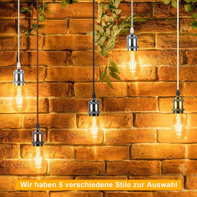 Lampă de suspendare retro cu bază Edison vintage E26 E27 Bec cu șurub din carcasă de aluminiu pentru coridor de casă, studio, lămpi suspendate pentru dormitor