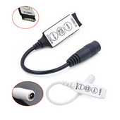 Mini 3 mygtukų RGBW DC 5V 12V 24V LED valdiklis Pritemdymas su nuolatinės srovės kištuku, skirtas 2835 5050 LED juostiniam LED valdikliui