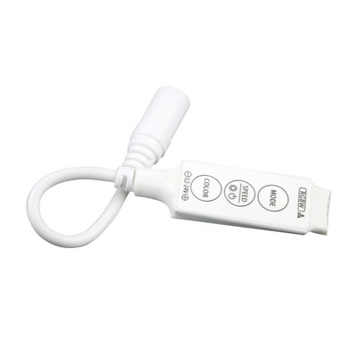 Mini 3 mygtukų RGBW DC 5V 12V 24V LED valdiklis Pritemdymas su nuolatinės srovės kištuku, skirtas 2835 5050 LED juostiniam LED valdikliui