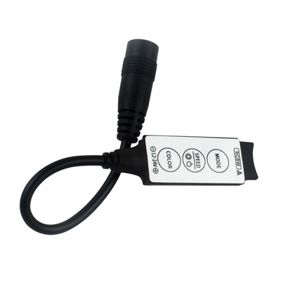 Mini 3 mygtukų RGBW DC 5V 12V 24V LED valdiklis Pritemdymas su nuolatinės srovės kištuku, skirtas 2835 5050 LED juostiniam LED valdikliui