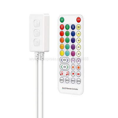 SP613E RGB/SP614E RGBW 3 csatornás 4 csatornás Bluetooth-kompatibilis LED zenevezérlő infravörös távirányítóval a WS2813 WS2815 LED pixeles szalaglámpához