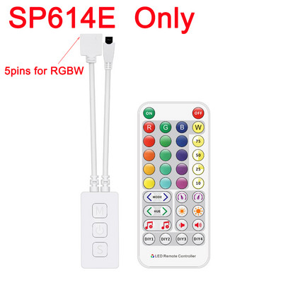 SP613E RGB/SP614E RGBW 3CH 4CH Bluetooth Ελεγκτής μουσικής LED με τηλεχειριστήριο υπέρυθρων για WS2813 WS2815 LED Pixels Φωτισμός ταινίας
