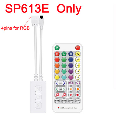 SP613E RGB/SP614E RGBW 3CH 4CH Bluetooth Ελεγκτής μουσικής LED με τηλεχειριστήριο υπέρυθρων για WS2813 WS2815 LED Pixels Φωτισμός ταινίας