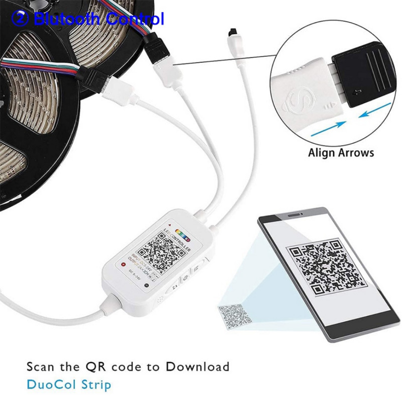 Smart Life LED Wifi RGB-kontroller LED-ribavalgustiga ühilduva Alexa Google Home'i infrapuna-Bluetooth LED-neoon RGB-kontrolleri jaoks