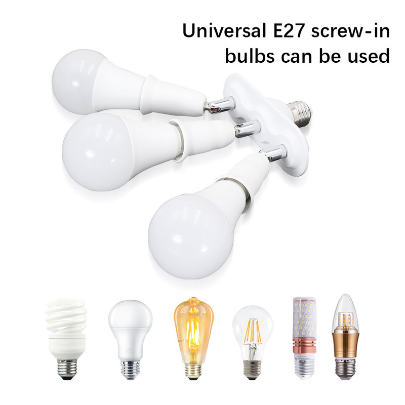 2 în 1 E27 PIR Senzor de mișcare cu infraroșu Lampă Suport bec 100-240V Adaptor priză Convertor Splitter Lumină studio