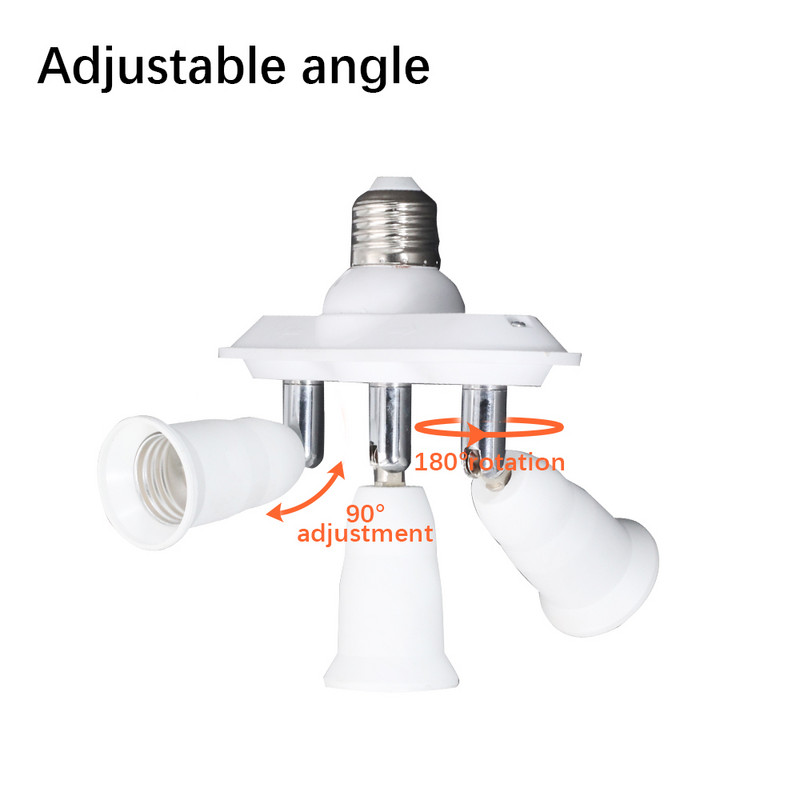 2 în 1 E27 PIR Senzor de mișcare cu infraroșu Lampă Suport bec 100-240V Adaptor priză Convertor Splitter Lumină studio