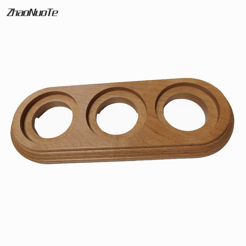 Retro jungiklio lizdas medinis pagrindas 1-3 Gang for Ceramics EU lizdas jungiklio angos skersmuo 68 mm