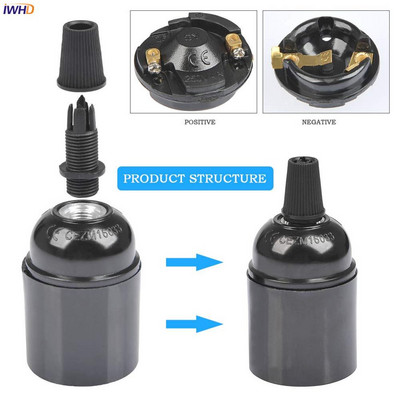 IWHD plastikust Douille Soquete E27 lambipesa aluse pesa 110V-220V Vintage Fitting E27 pistikupesaga lambipesa Portalampparas