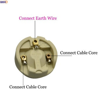 IWHD Ceramics E26/E27 Υποδοχή λαμπτήρα Industrial Retro Vintage Στήριγμα λάμπας Edison E27 Βάση βάσης τοποθέτησης λάμπα CE UL