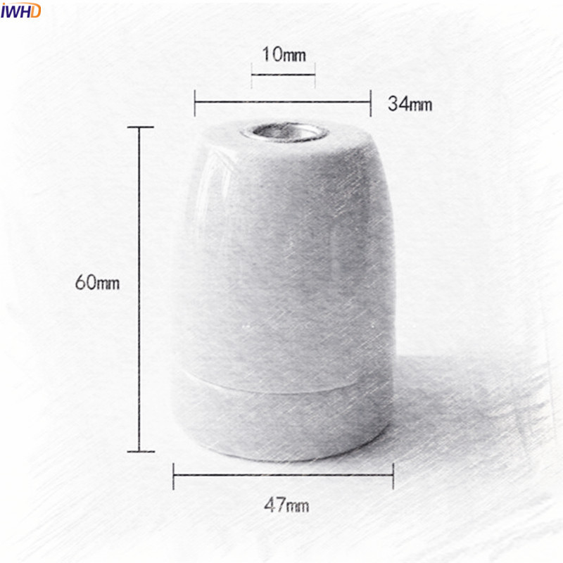 IWHD Ceramics E26/E27 Socket Bec Suport Industrial Retro Vintage Edison Lamp Suport E27 Fitting Base Lampholder CE UL
