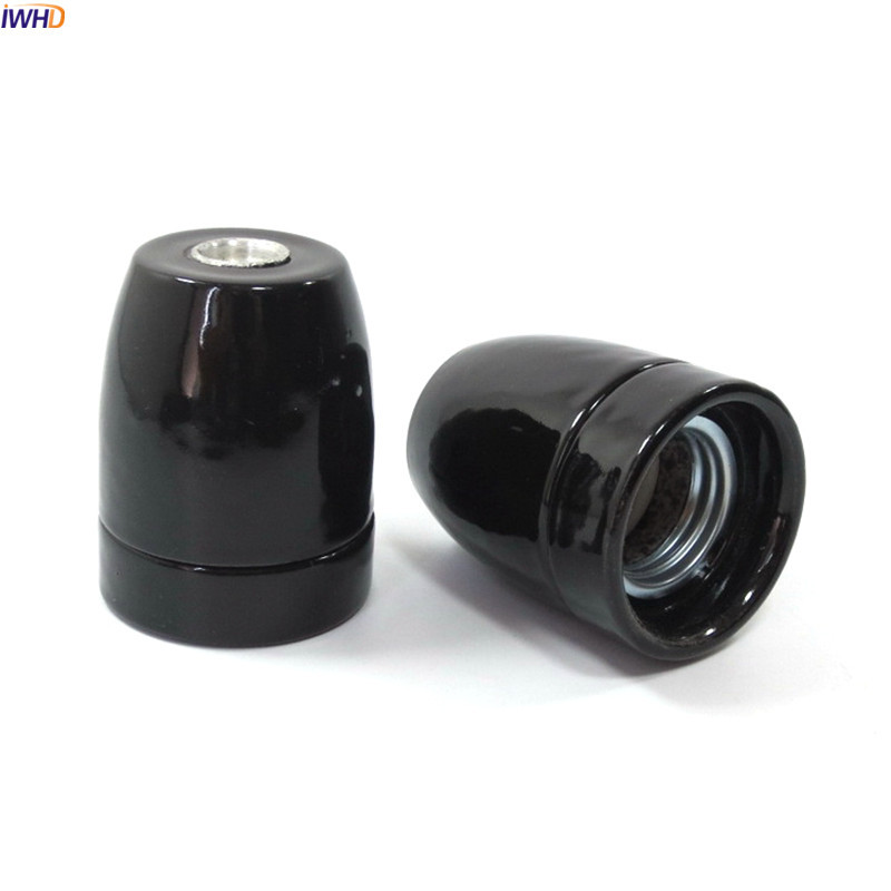 IWHD Ceramics E26/E27 Socket Bec Suport Industrial Retro Vintage Edison Lamp Suport E27 Fitting Base Lampholder CE UL