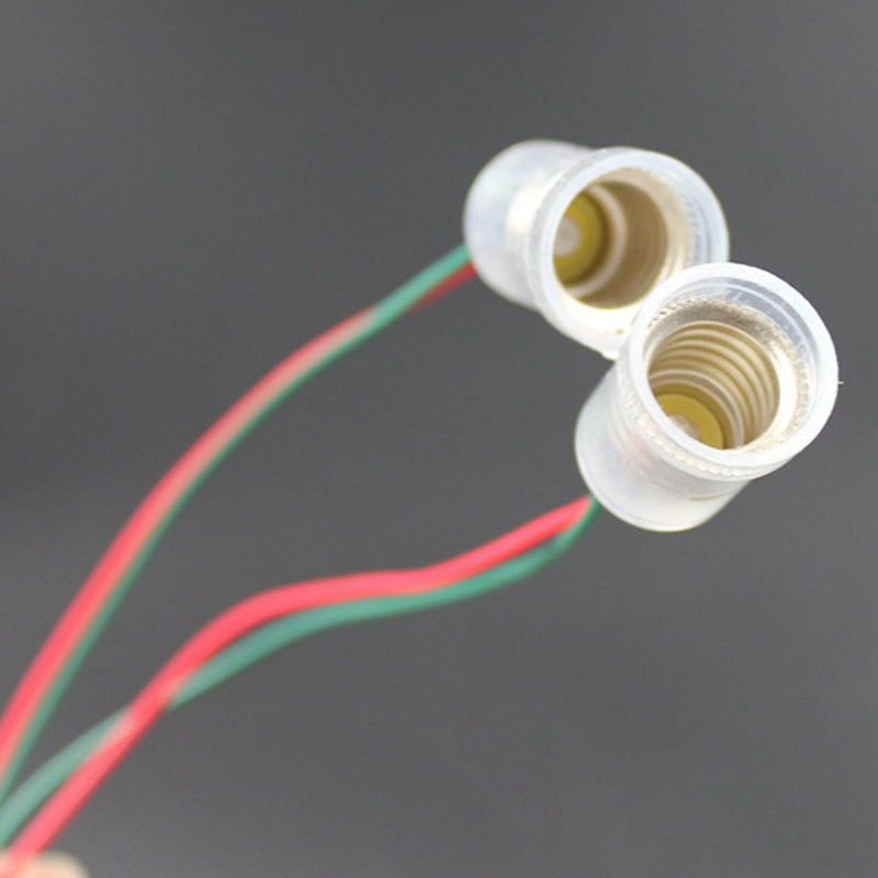 10tk E10 lambipesa koos traadiga Väike lambipesa e10 alus õppeinstrumendi katse traadi pikkus 20cm alus e10 lambipesa